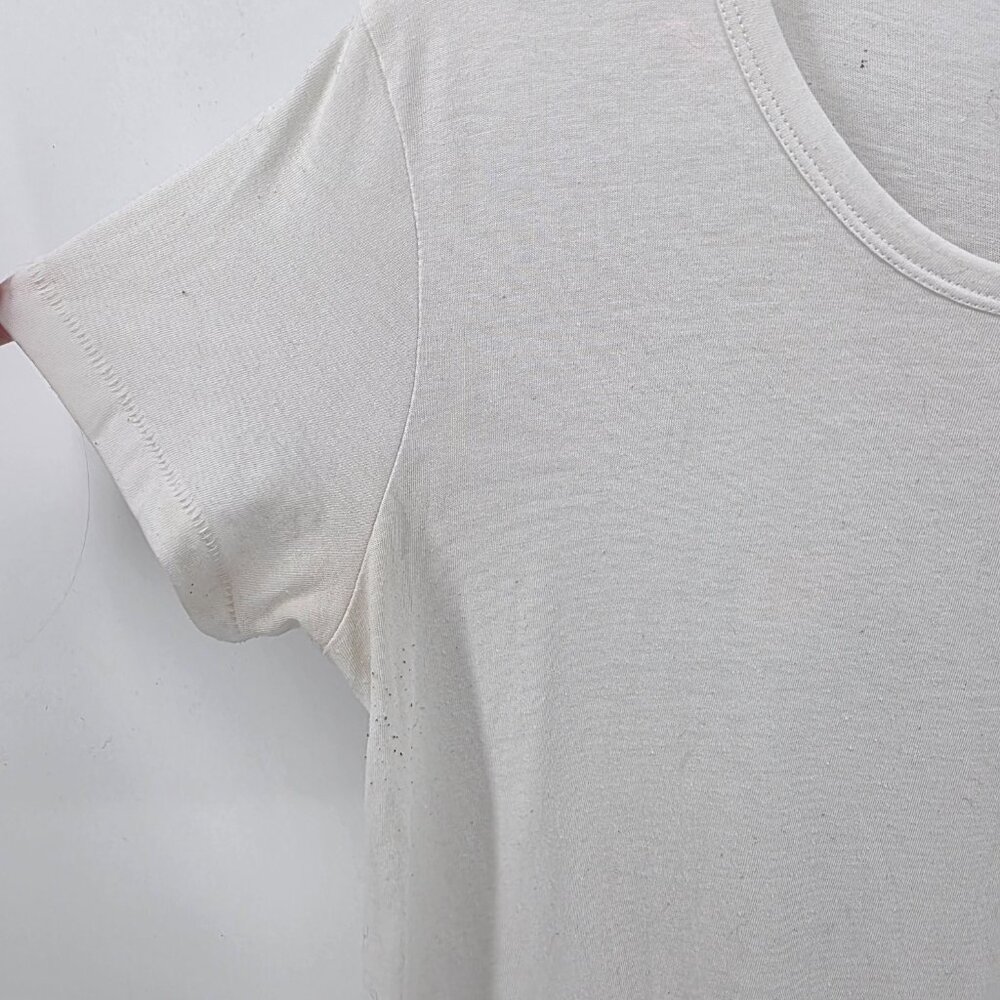 Caslon White Ruffle Hem T-Shirt – Size M – Short Sleeve Peplum Tee - Picture 3 of 6